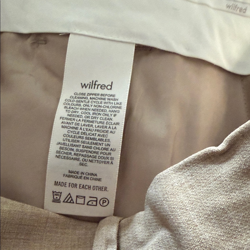 NWT Wilfred Effortless 5” Heathered Oat Beige Pleated Shorts - Picture 6 of 10